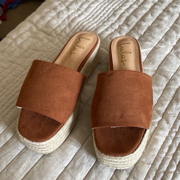 O'Ahu 2 Camel Brown Suede Espadrille Platforms - NWOT - Picture 3 of 4